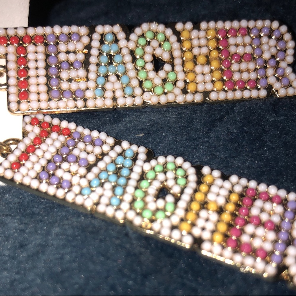 Colorful Beads shaped word  “Teacher” Earrings